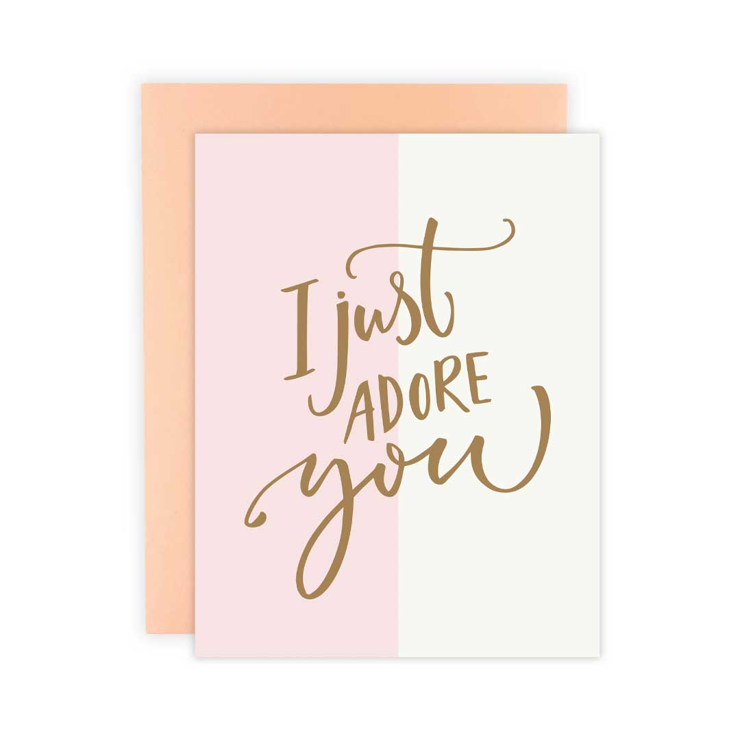 I Just Adore You Colorblock Greeting Card - Flair Flower Bar & Studio