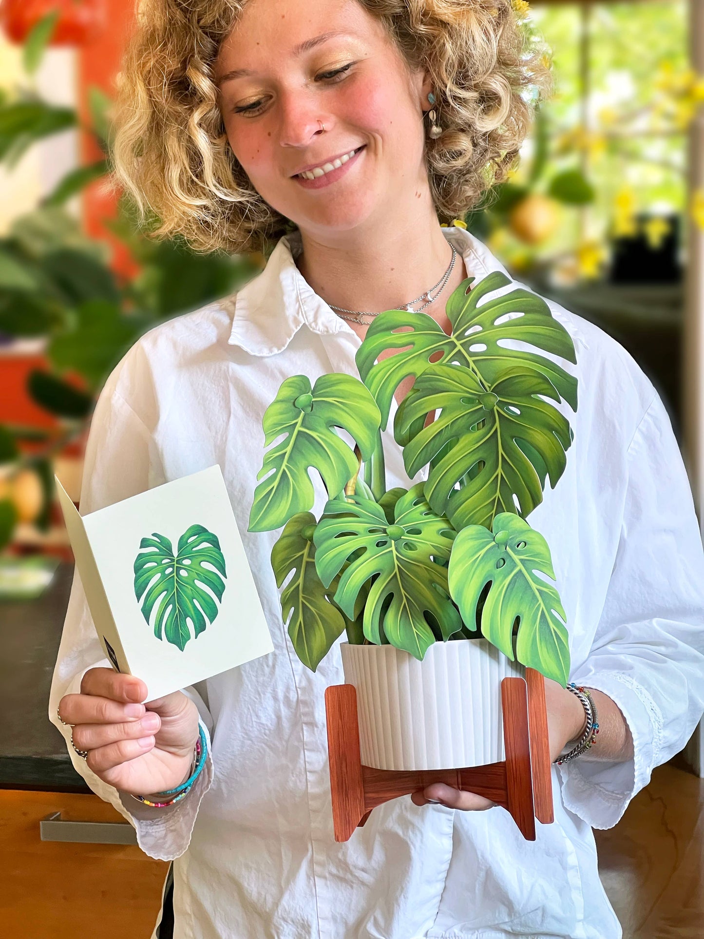 Monstera Plant Greeting Card by FreshCut Paper LLC