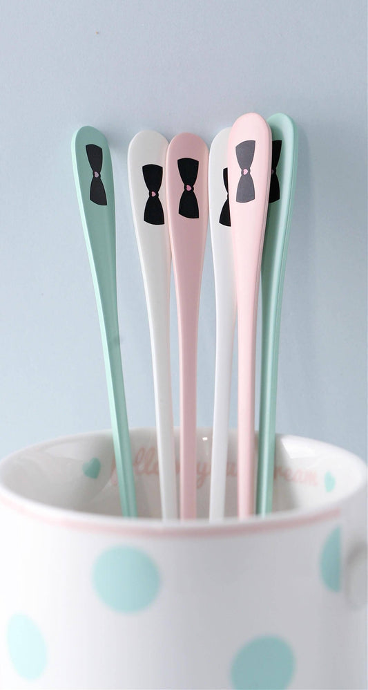 Manuela 🖤 Miss Étoile Latte Spoons with Bow Spoon Set - Flair Flower Bar & Studio