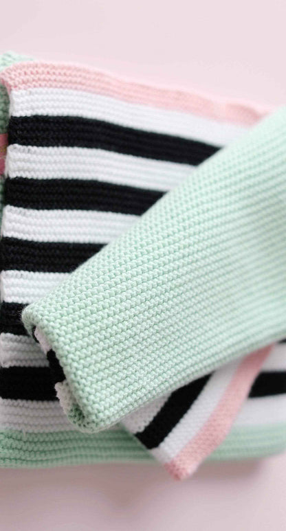 Miss Étoile  Washcloth-Dishcloth with small stripes