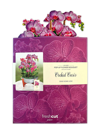 Orchid Oasis Greeting Card by FreshCut Paper LLC