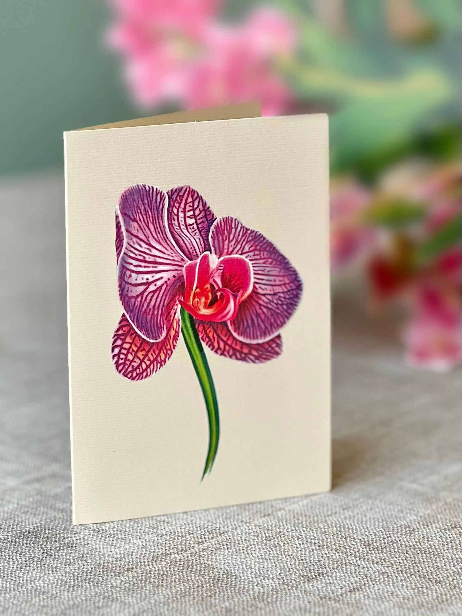 Orchid Oasis Greeting Card by FreshCut Paper LLC