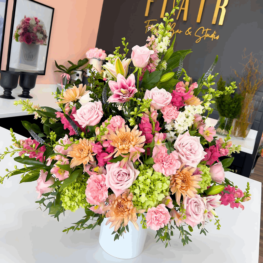 Peaceful Pastel Tribute Sympathy Funeral Arrangement - Flair Flower Bar & Studio