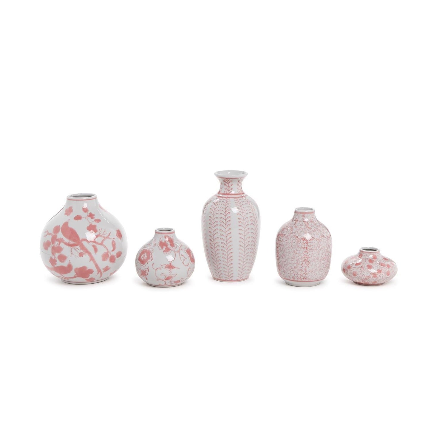 Pink Chinoiserie Hand-Painted Porcelain Vases - Flair Flower Bar & Studio