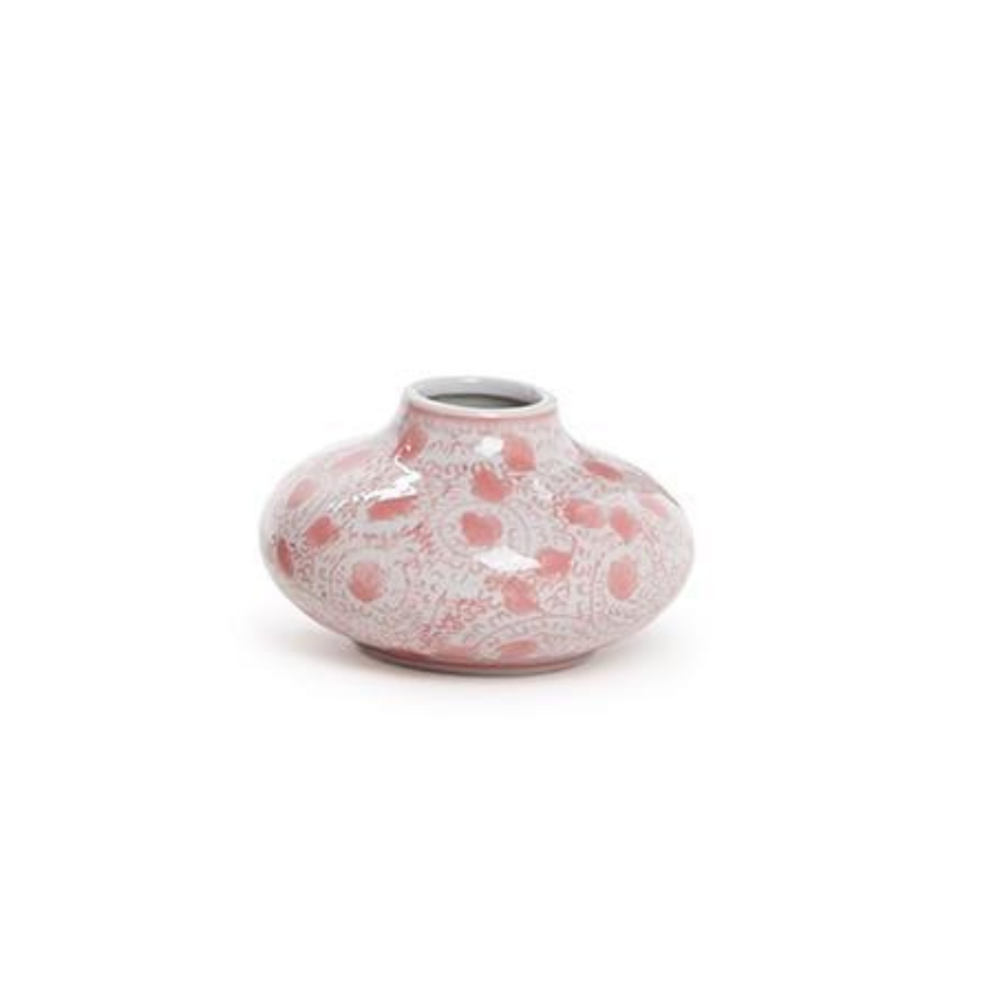 Pink Chinoiserie Hand-Painted Porcelain Vases - Flair Flower Bar & Studio