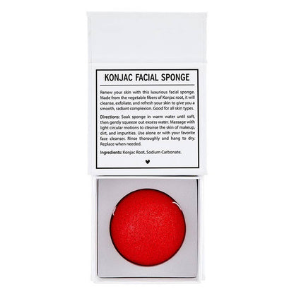 Red Konjac Facial Sponge Book Box - Flair Flower Bar & Studio