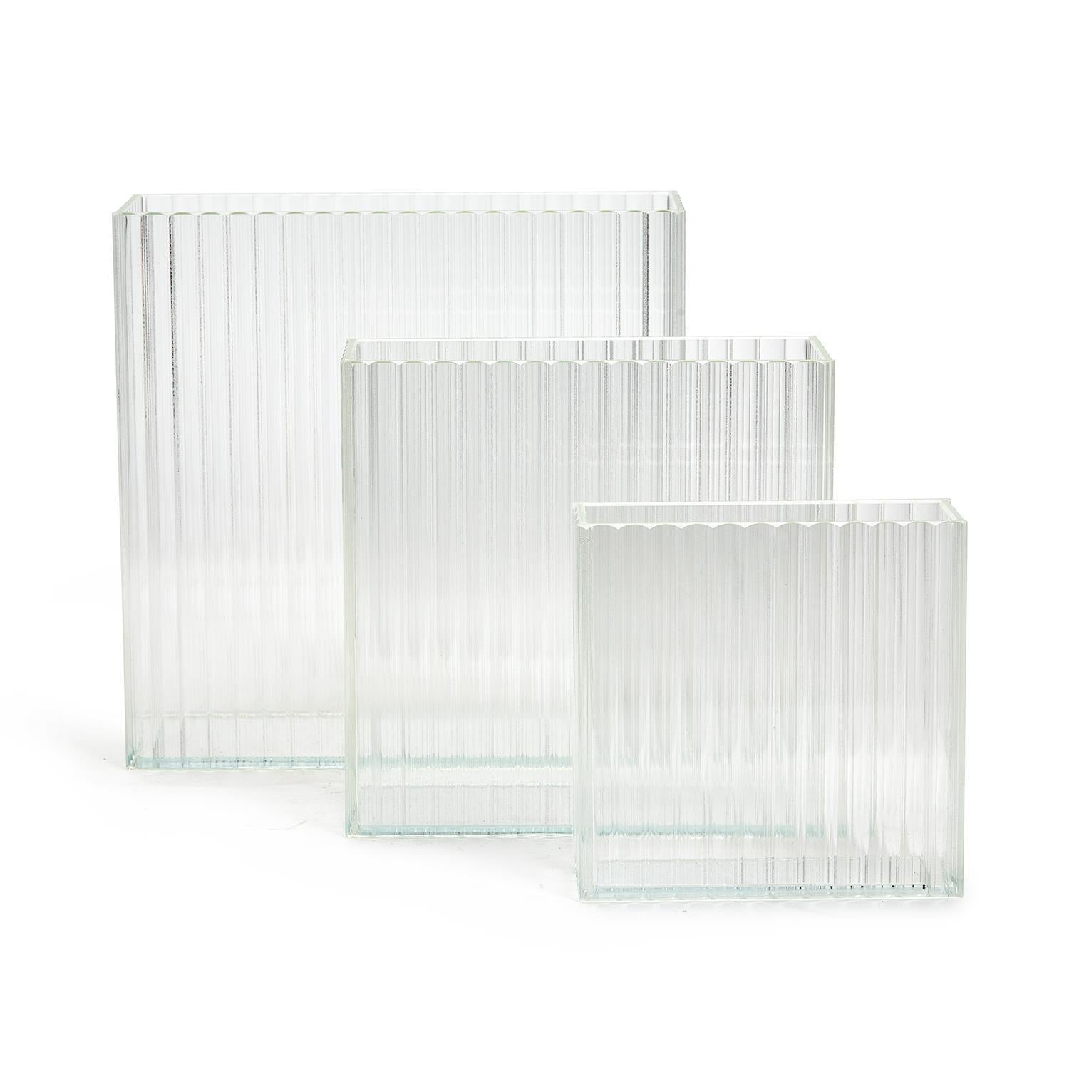 Ribbed Window Square Vase - Flair Flower Bar & Studio