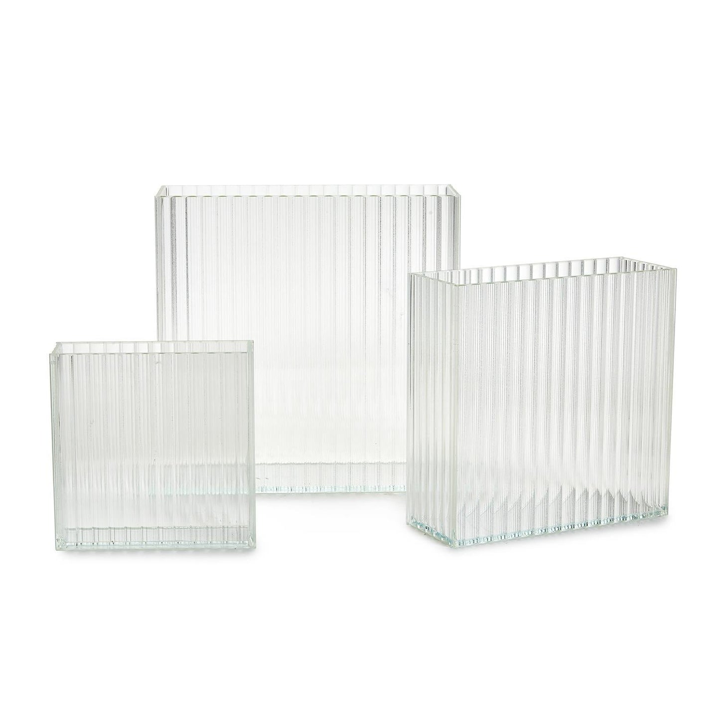 Ribbed Window Square Vase - Flair Flower Bar & Studio