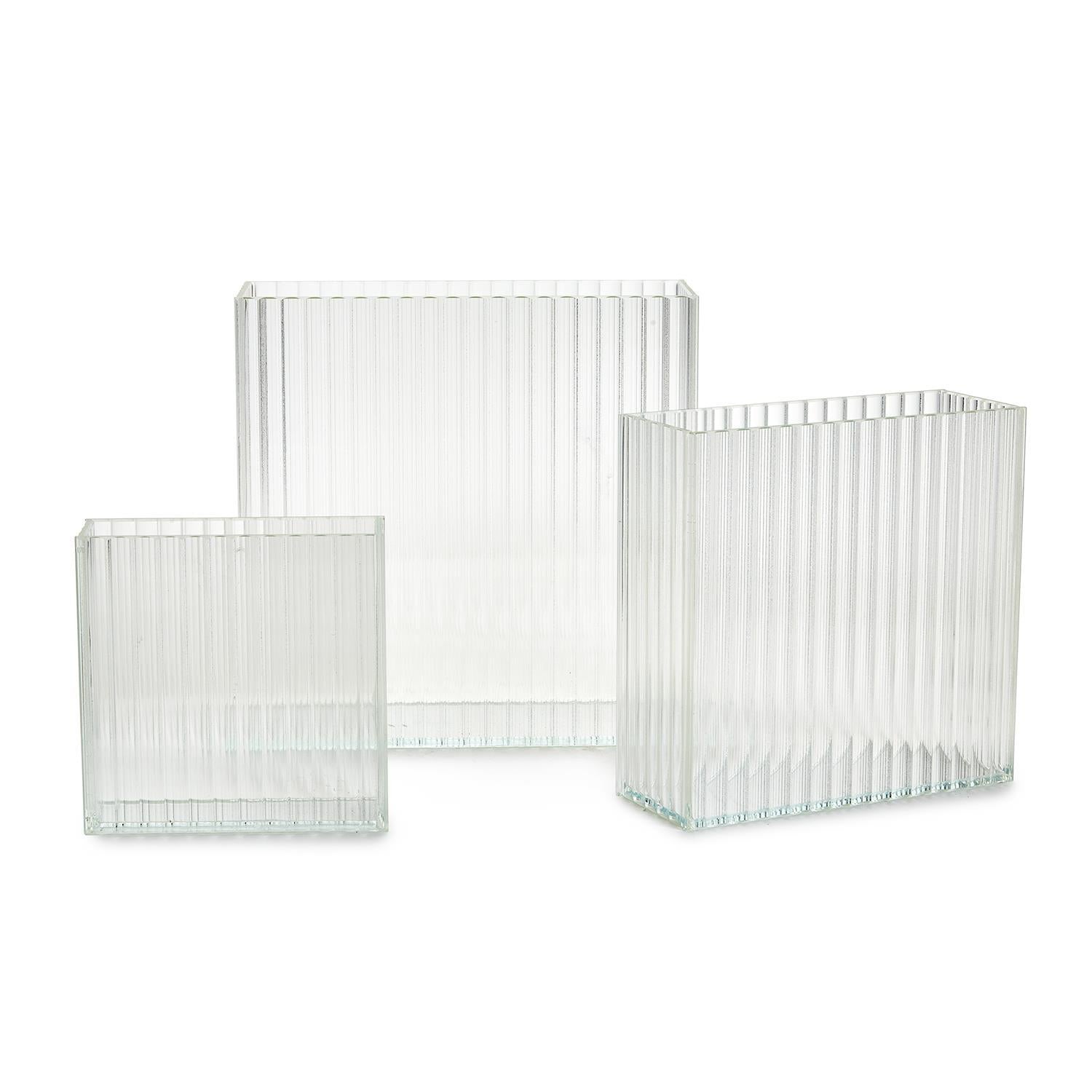 Ribbed Window Square Vase - Flair Flower Bar & Studio