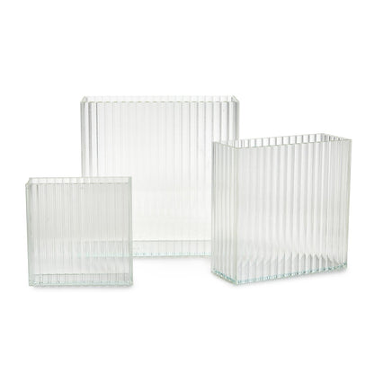 Ribbed Window Square Vase - Flair Flower Bar & Studio