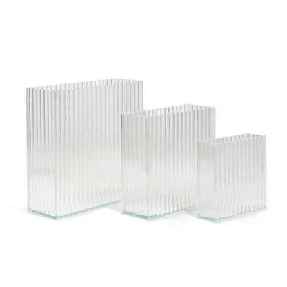 Ribbed Window Square Vase - Flair Flower Bar & Studio