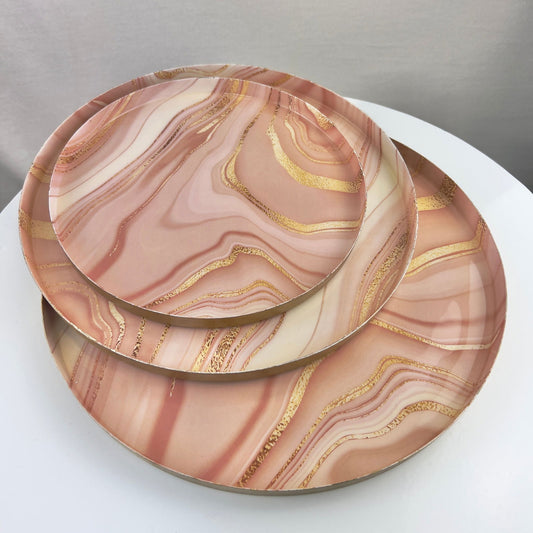 Rose & Gold Faux Agate Tray - Flair Flower Bar & Studio