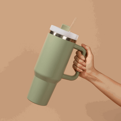 Sage Green 40 oz Travel Tumbler - Home Decor & Gifts - Flair Flower Bar & Studio