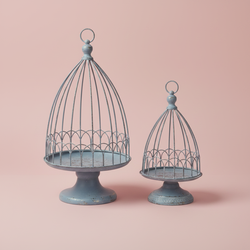 Scallop Edge Cloche Pedestal Stand 