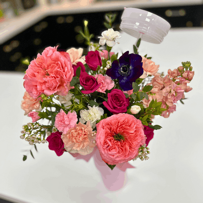 Sweetheart Sips Blooming Tumbler Arrangement - Flair Flower Bar & Studio