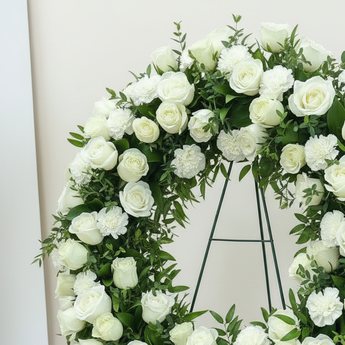 Sympathy Tribute Funeral Wreath - Elegant Funeral Wreath for Remembering Loved Ones