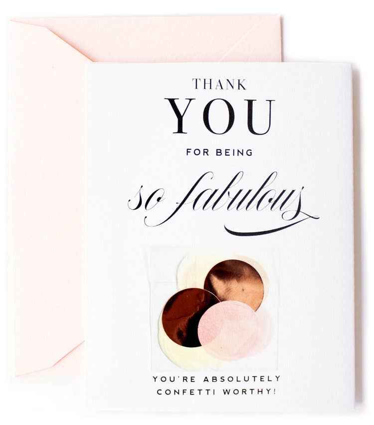 Thank You for Being So Fabulous - Confetti Greeting Card - Flair Flower Bar & Studio