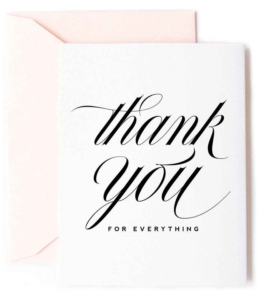 Thank You for Everything - Classic Thank You Greeting Card - Flair Flower Bar & Studio
