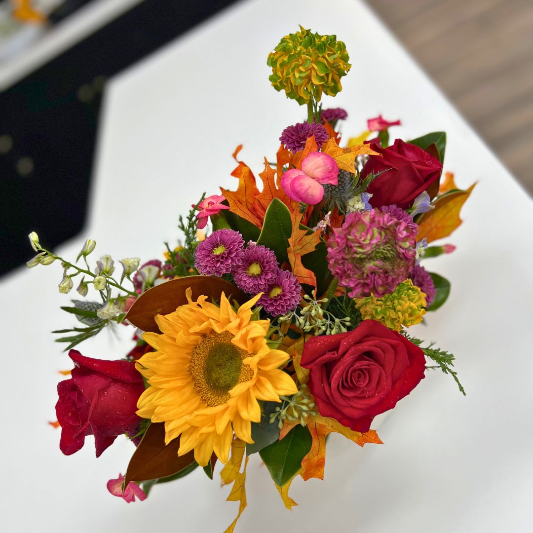 Thanksgiving Pumpkin Harvest Centerpiece Arrangement - Flair Flower Bar & Studio