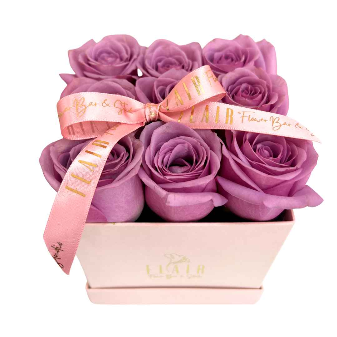 The Petite Box Rose Arrangement - Flair Flower Bar & Studio