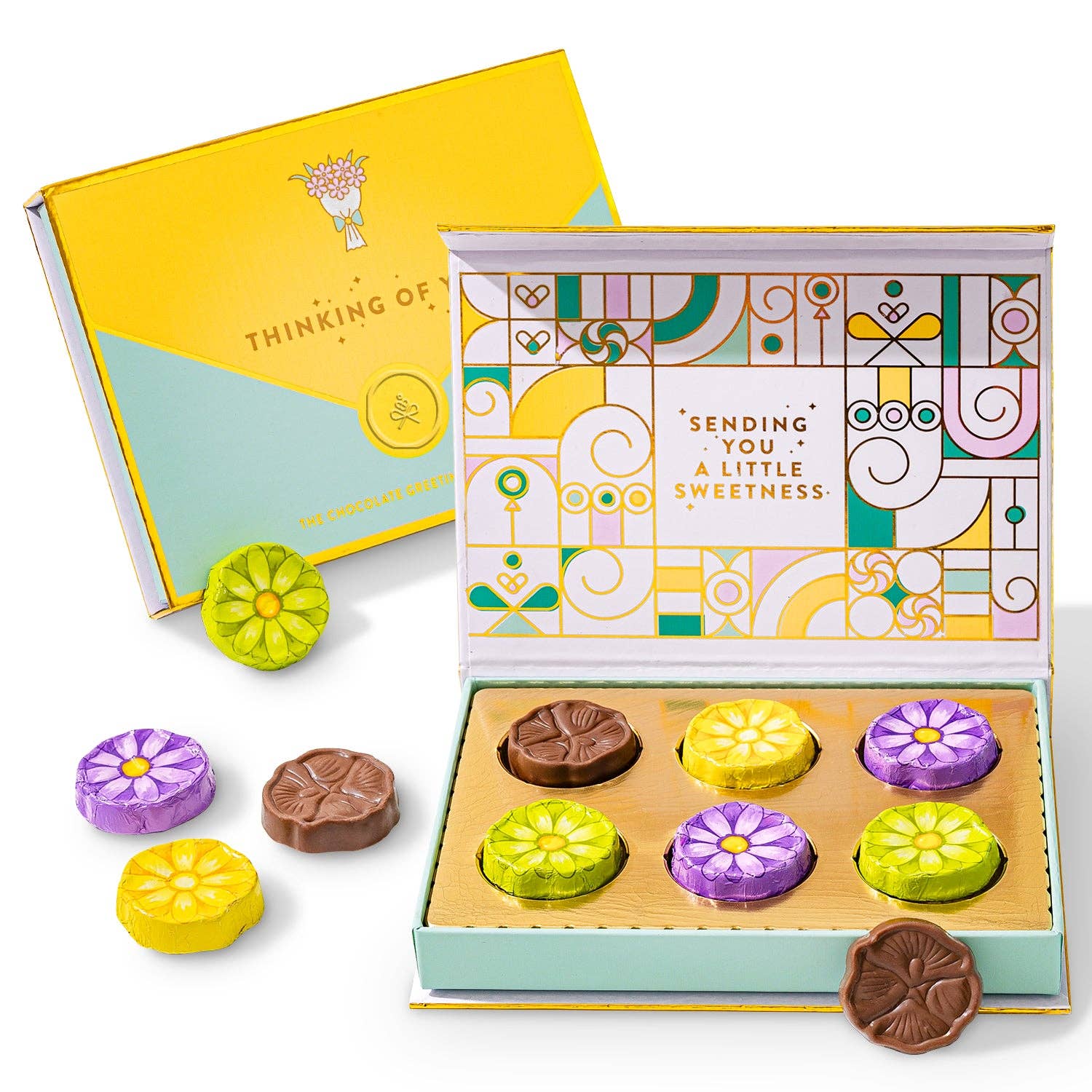 Thinking of You Chocolate Gift Box | Edible Greeting Card Gift for Friends, Coworkers & Loved Ones