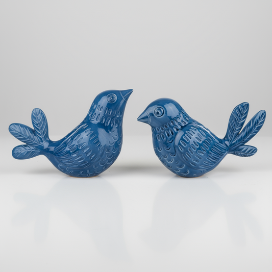 Blue Bird Figurines – Whimsical Resin Décor