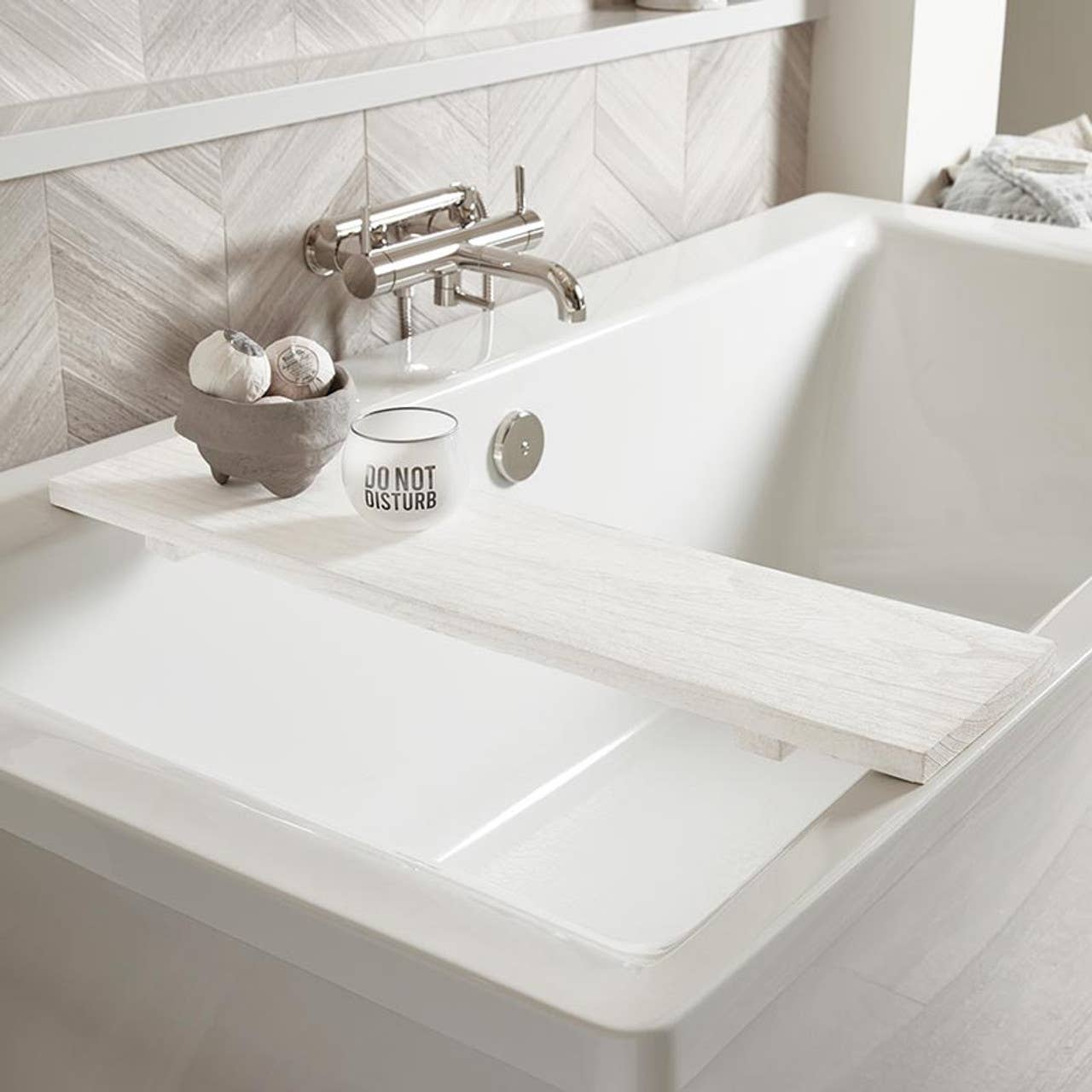 Wood Bath Board - White - Flair Flower Bar & Studio