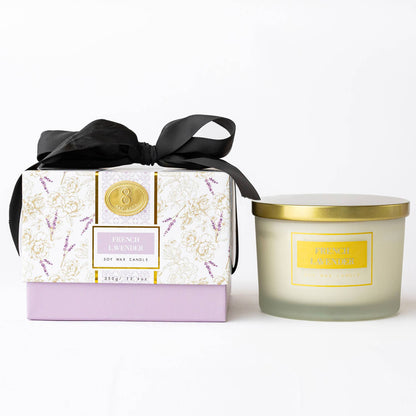 French Lavender 3-Wick Soy Candle, Boxed