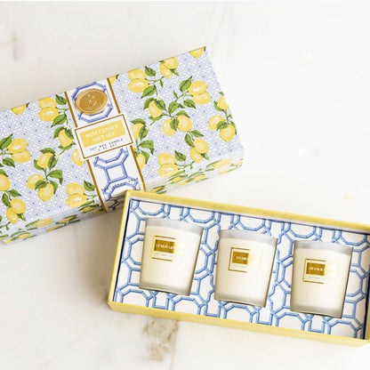 Lemon Trellis 3-Piece Soy Votive Candle Gift Set
