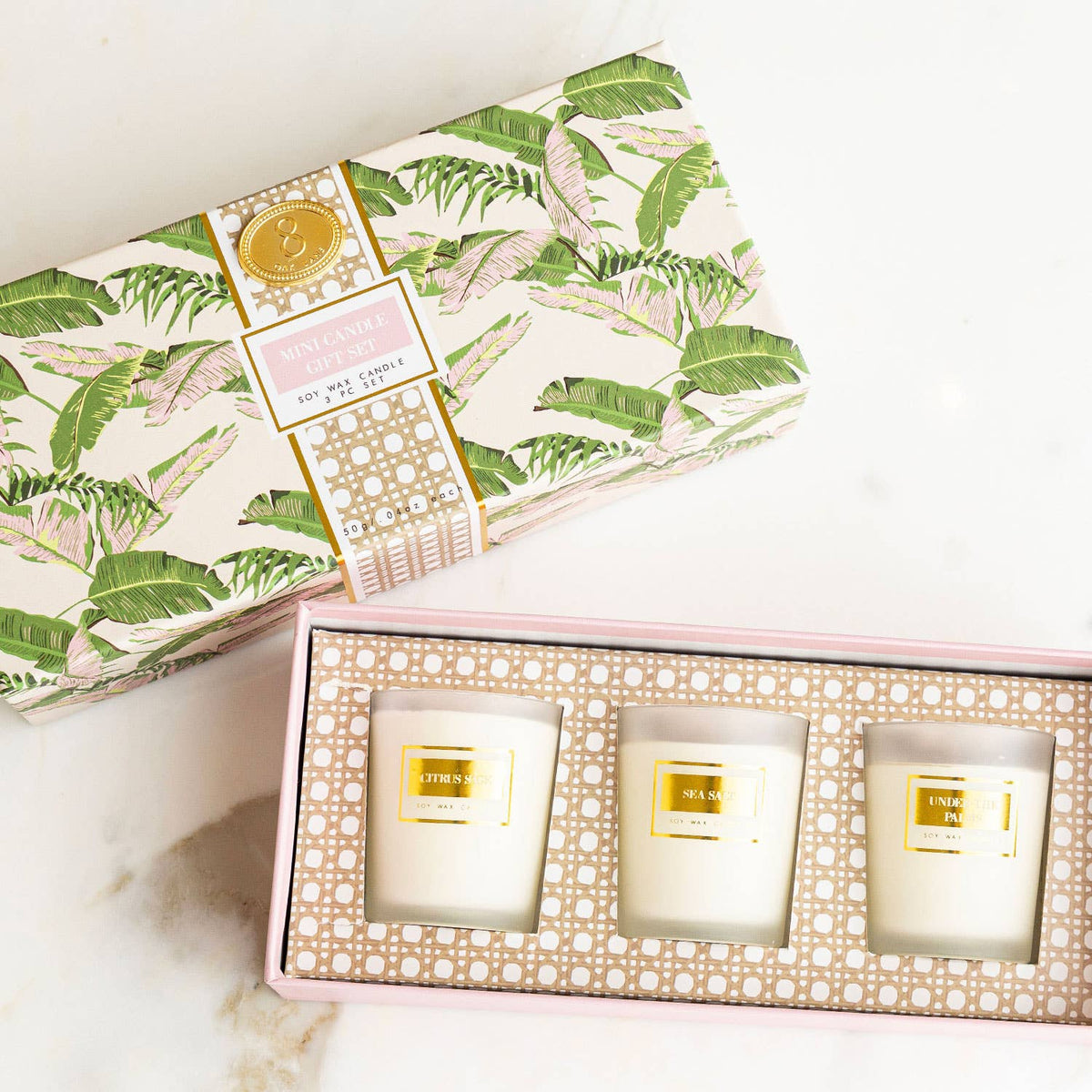 Banana Leaf 3-Piece Soy Votive Candle Gift Set