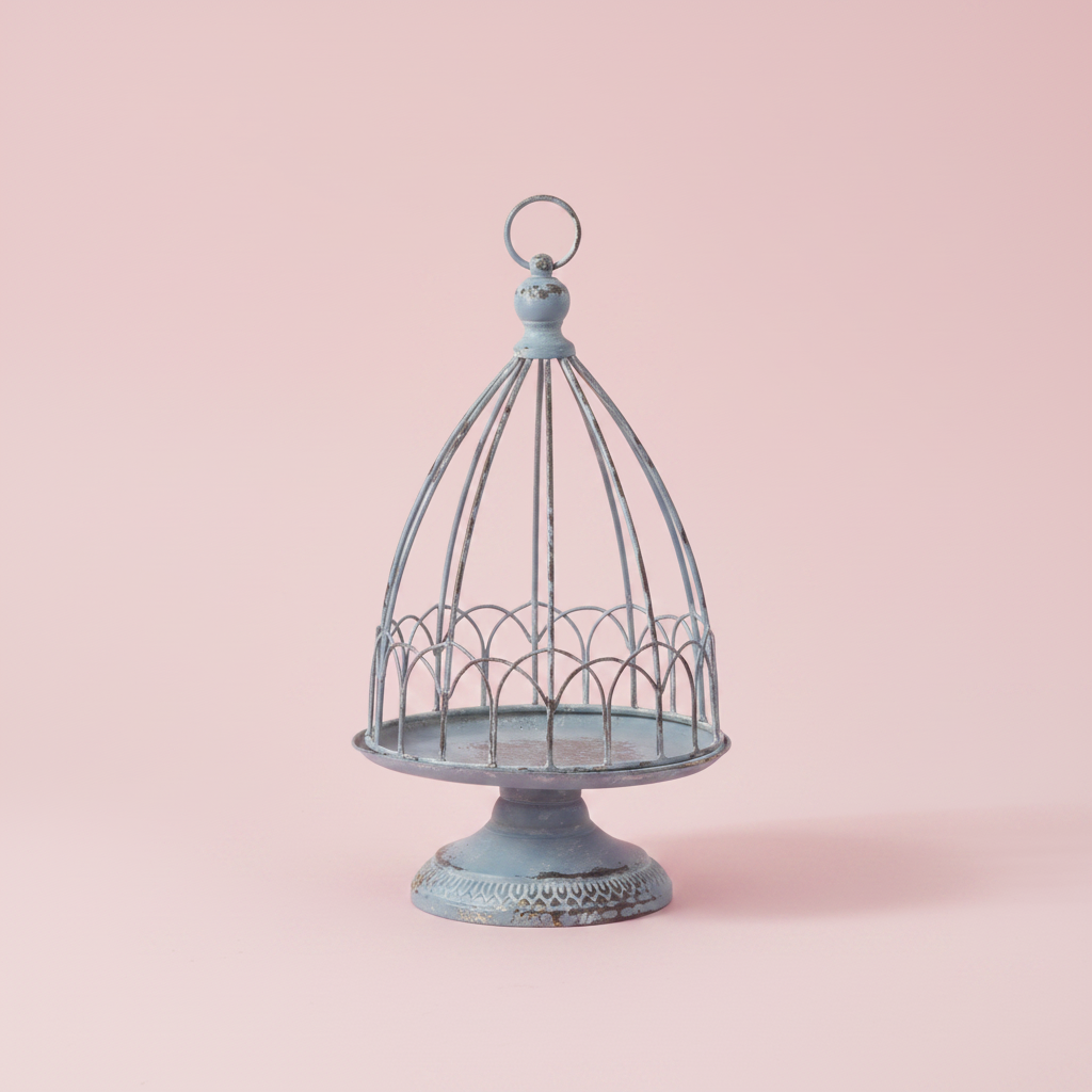 Scallop Edge Cloche Pedestal Stand 