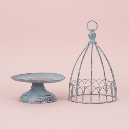 Scallop Edge Cloche Pedestal Stand 