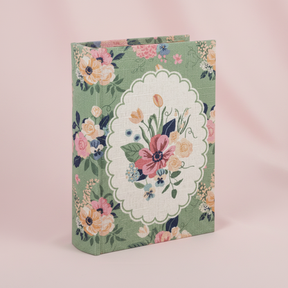 cottage core floral fabric storage decorative box 