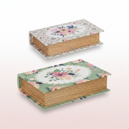 cottage core floral fabric storage decorative box  