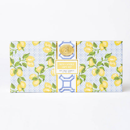 Lemon Trellis 3-Piece Soy Votive Candle Gift Set