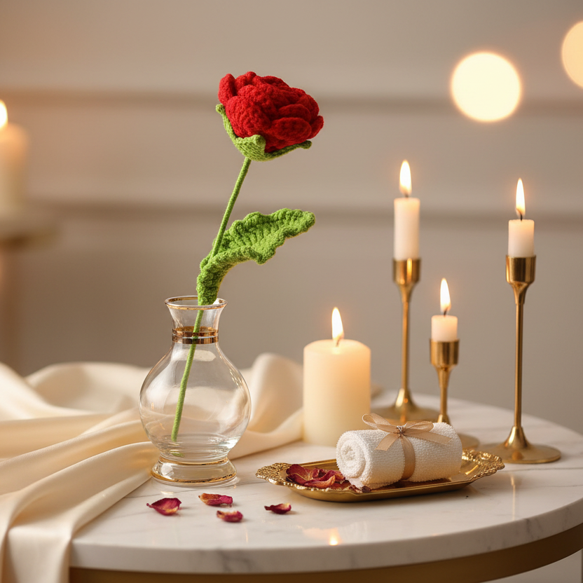 Valentine’s Day Handmade Crochet Rose Flower Decor Gift - Flair Flower Bar & Studio - Cincinnati - Northern Kentucky - Florence
