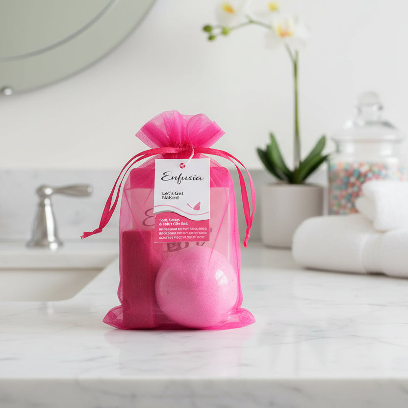 Salt, Soap, & Mini Bath Bomb Gift Set - Let's Get Naked - Flair Flower Bar & Studio - Cincinnati - Northern Kentucky - Florence