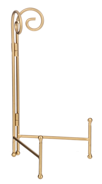 Gold Plateholder Stand with Swirls Display