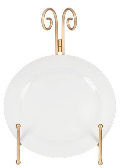 Gold Plateholder Stand with Swirls Display