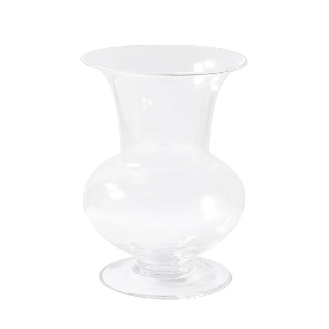 9 Inch Tall Clear Glass Urn Vase