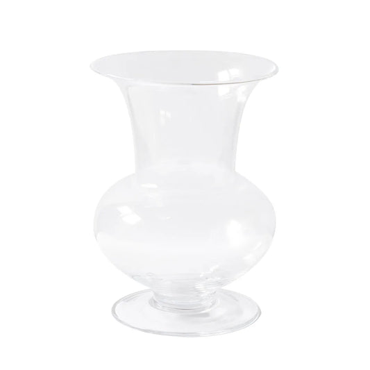 9 Inch Tall Clear Glass Urn Vase