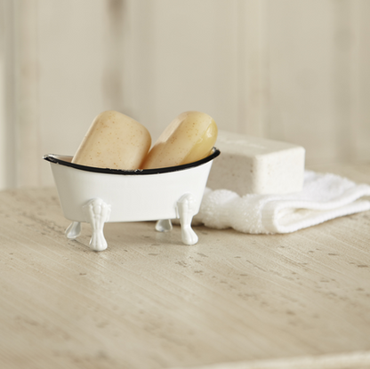 Mini Claw foot tub with soap