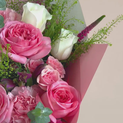 Pink and white love fancy bouquet