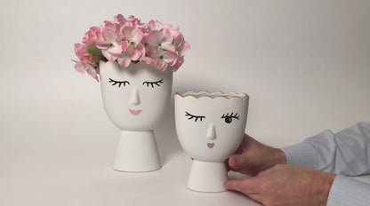 Coquette Face Porcelain Vases