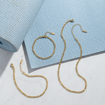 Gold PVD Figaro Chain Anklet