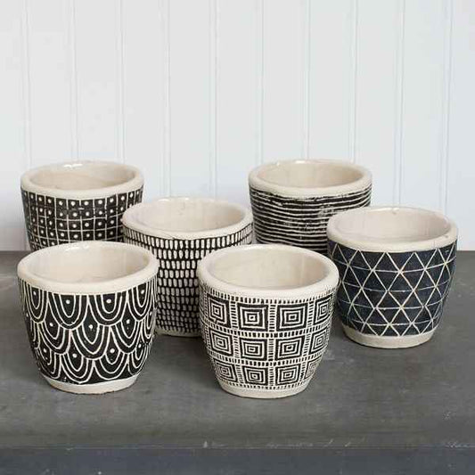 Geometric Art Concrete Flower Pot
