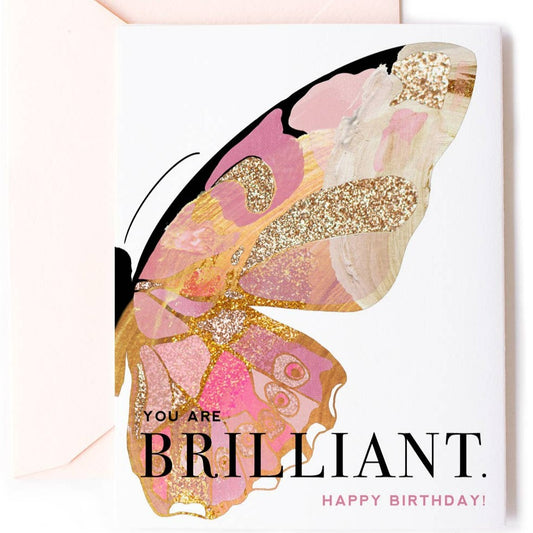 Brilliant Butterfly, Stylish Happy Birthday Greeting Card