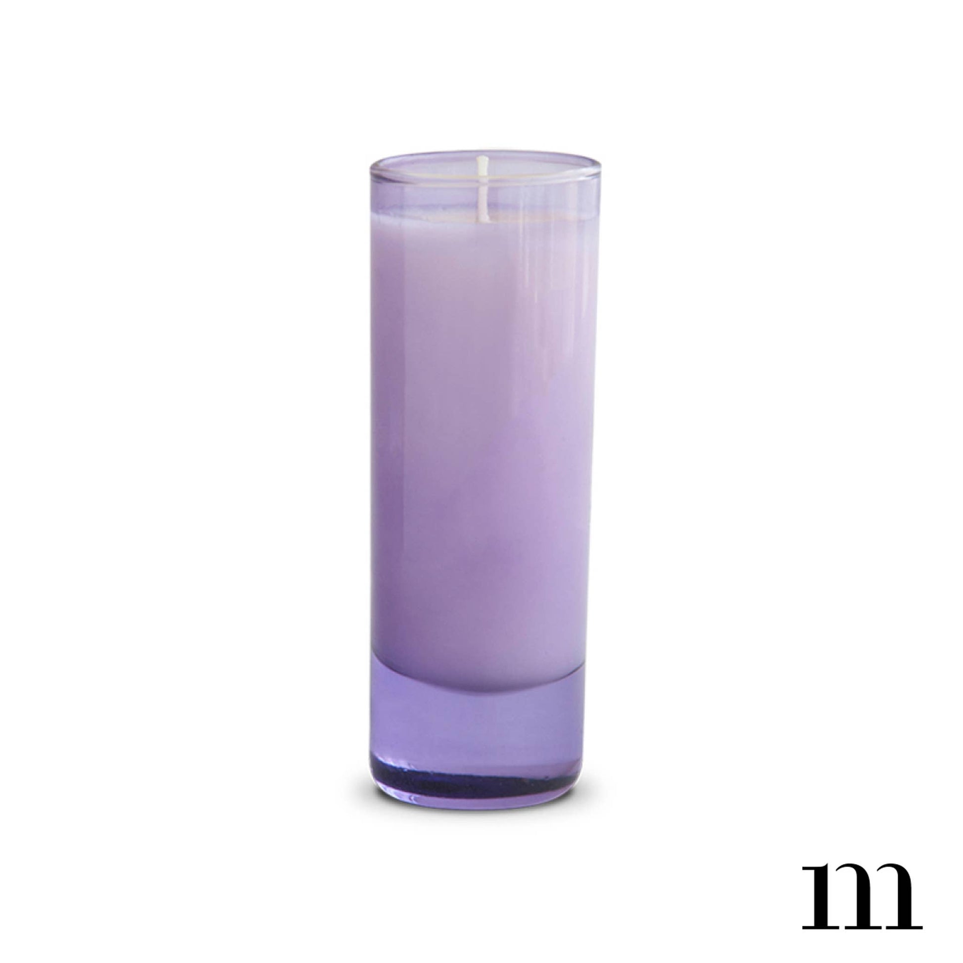 purple mini soy votive candle in lavender scent